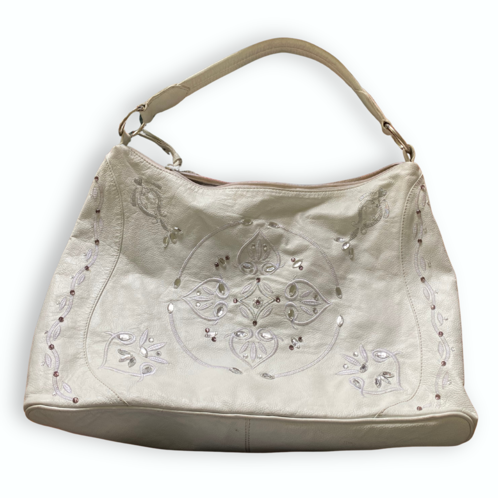 White Strass Hobo Bag - 2010s