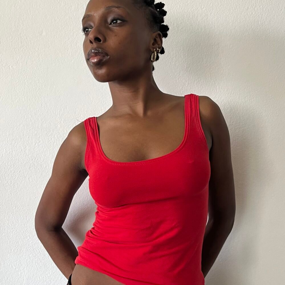 Red Cotton Tank Top — 2010s