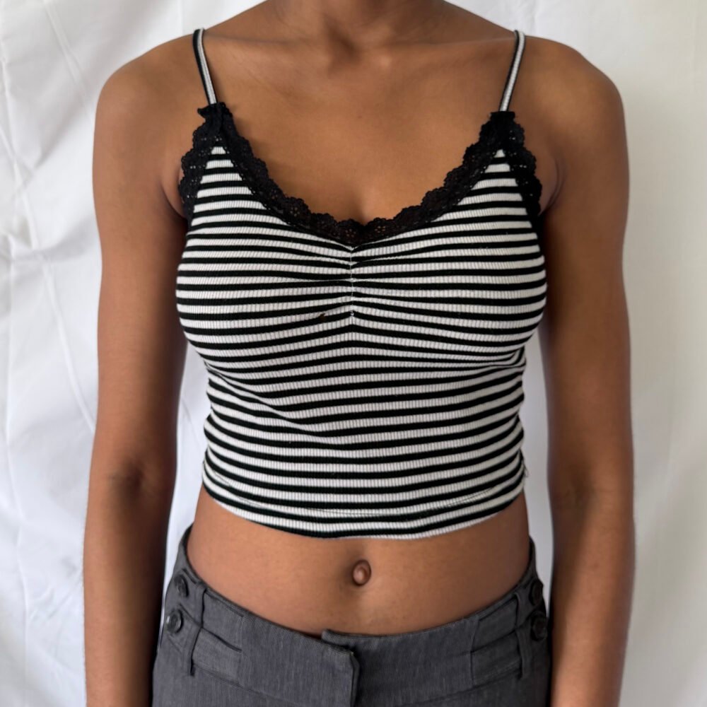 Arma Life — Lace Trim Stripe Tank — 2010s
