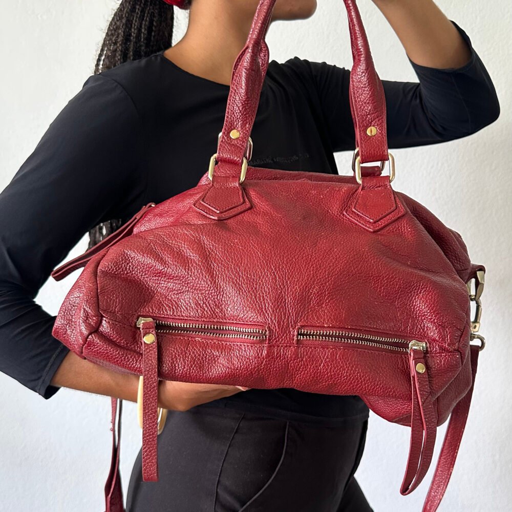 Burgundy Slouchy Shoulder Bag — 2000s