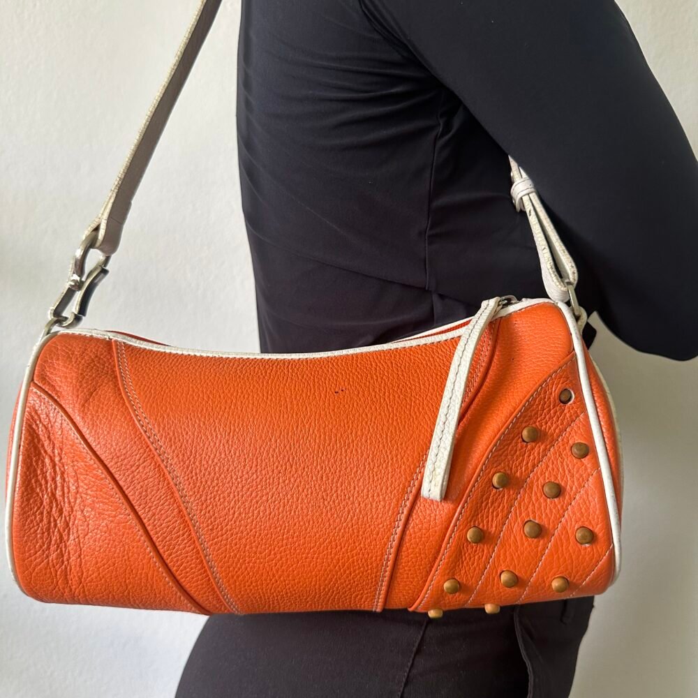 TOD’S — Orange Bowling Bag — 2000s